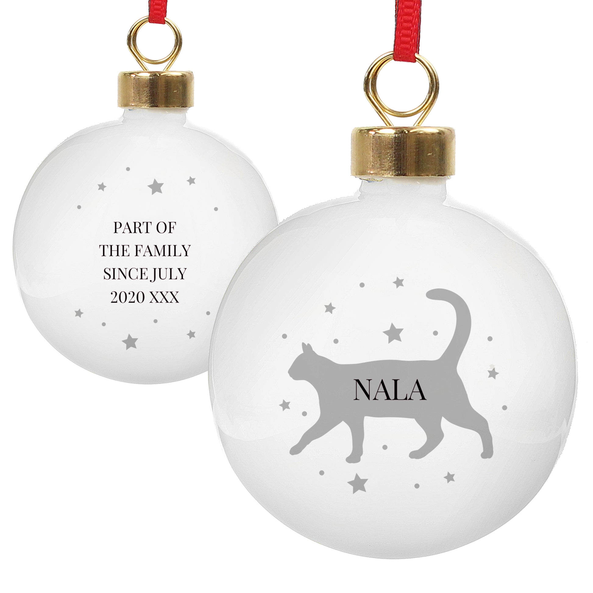 Personalised Cat Silhouette Bauble - MK&JD Gifts