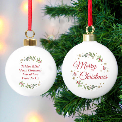 Personalised Merry Christmas Bauble - MK&JD Gifts
