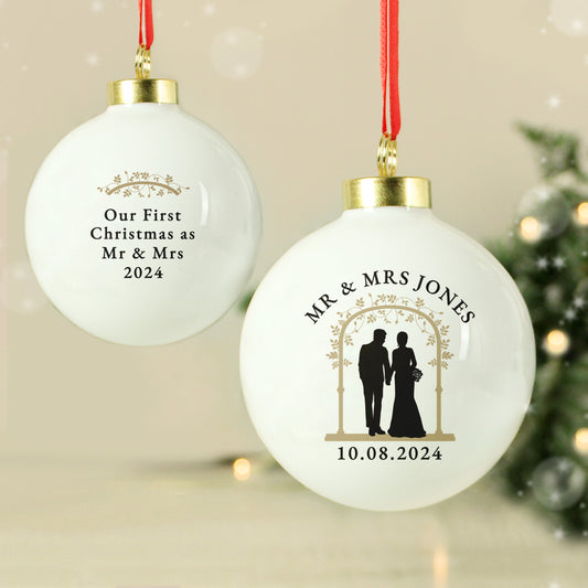Personalised Mr & Mrs Bauble - MK&JD Gifts