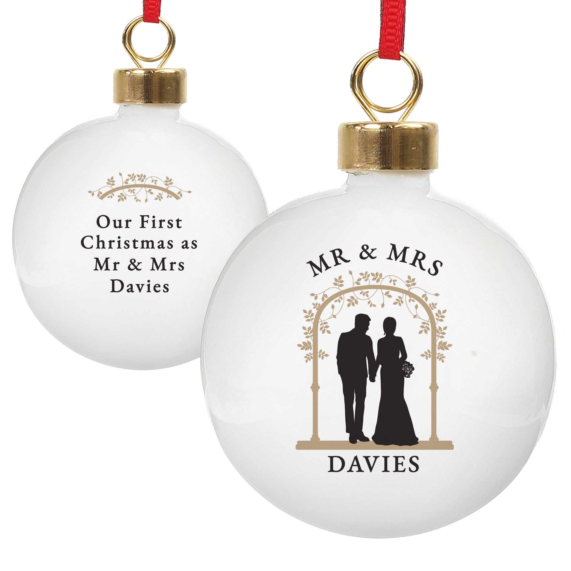 Personalised Mr & Mrs Bauble - MK&JD Gifts
