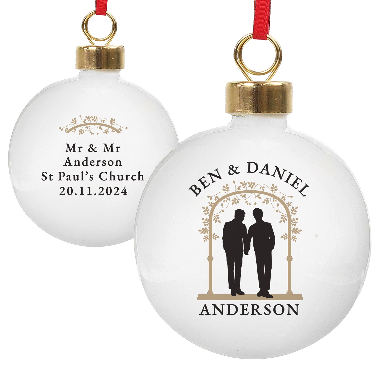 Personalised Mr & Mr Bauble - MK&JD Gifts