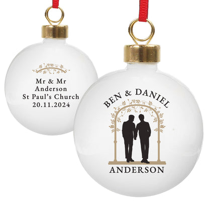 Personalised Mr & Mr Bauble - MK&JD Gifts
