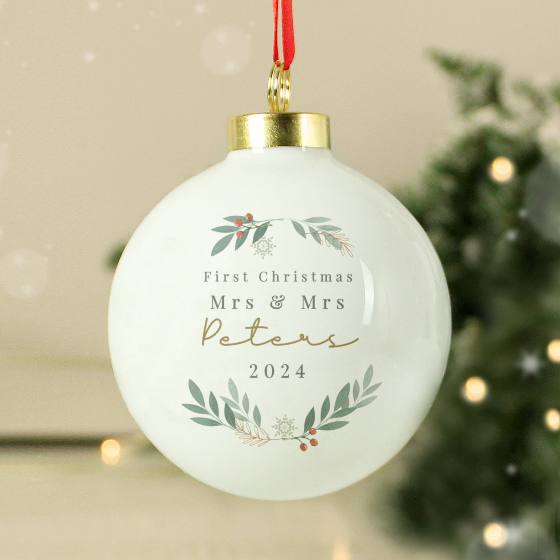 Personalised Christmas Foliage Bauble - MK&JD Gifts