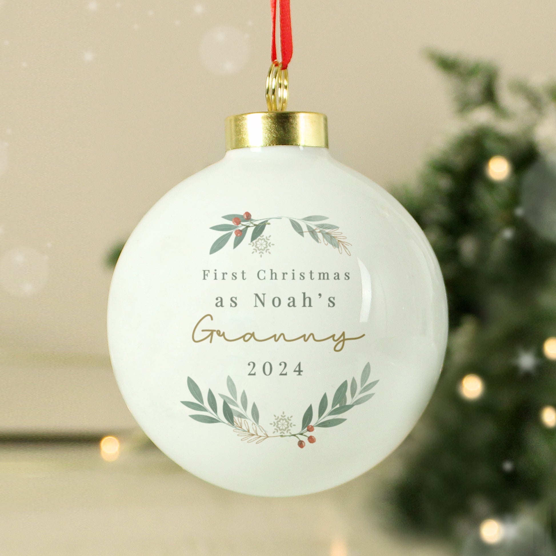 Personalised Christmas Foliage Bauble - MK&JD Gifts