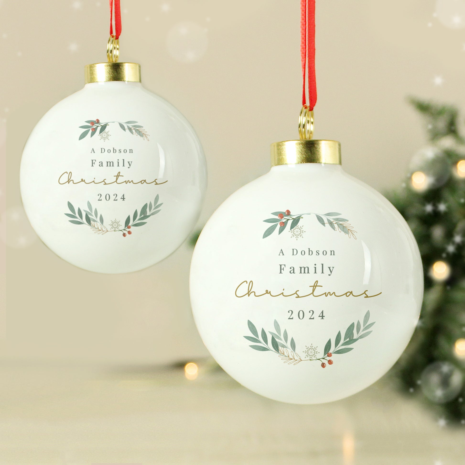 Personalised Christmas Foliage Bauble - MK&JD Gifts