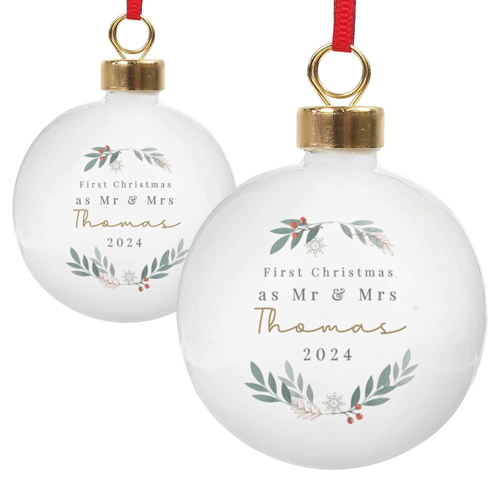 Personalised Christmas Foliage Bauble - MK&JD Gifts
