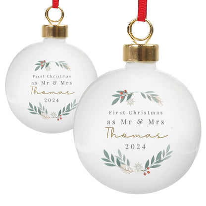Personalised Christmas Foliage Bauble - MK&JD Gifts