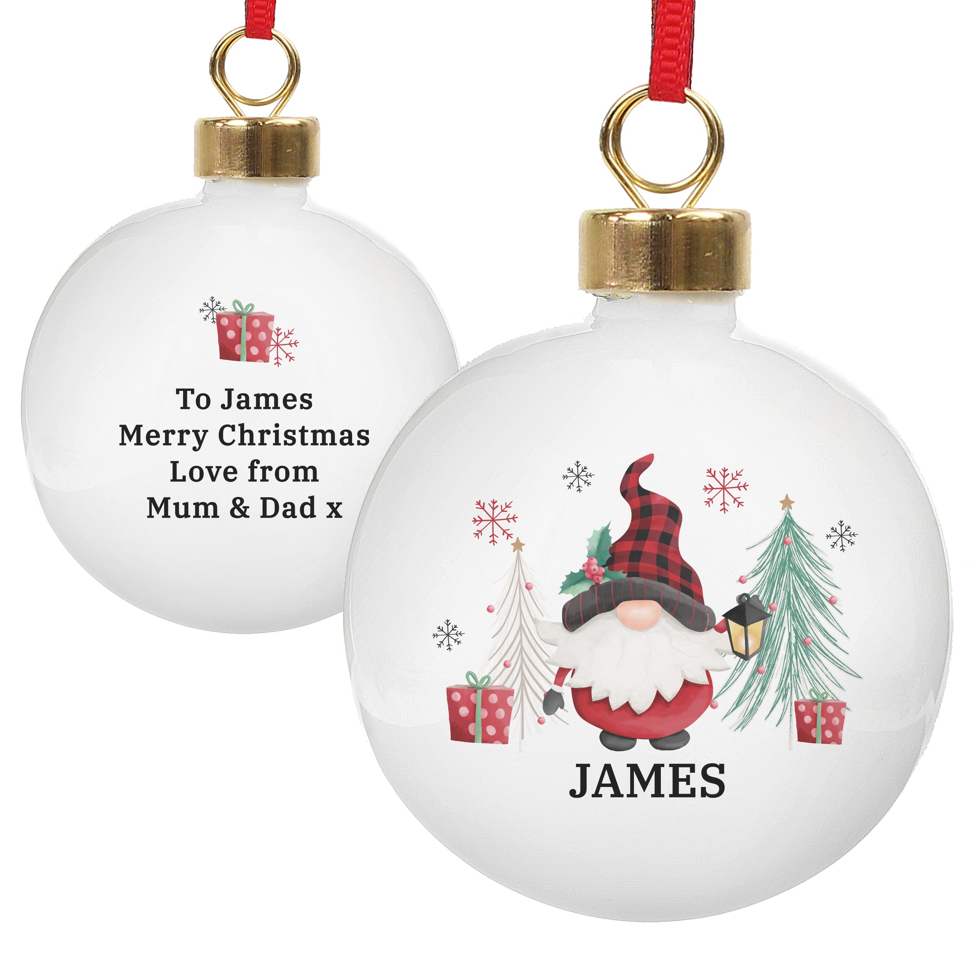 Personalised Gonk Christmas Bauble - MK&JD Gifts