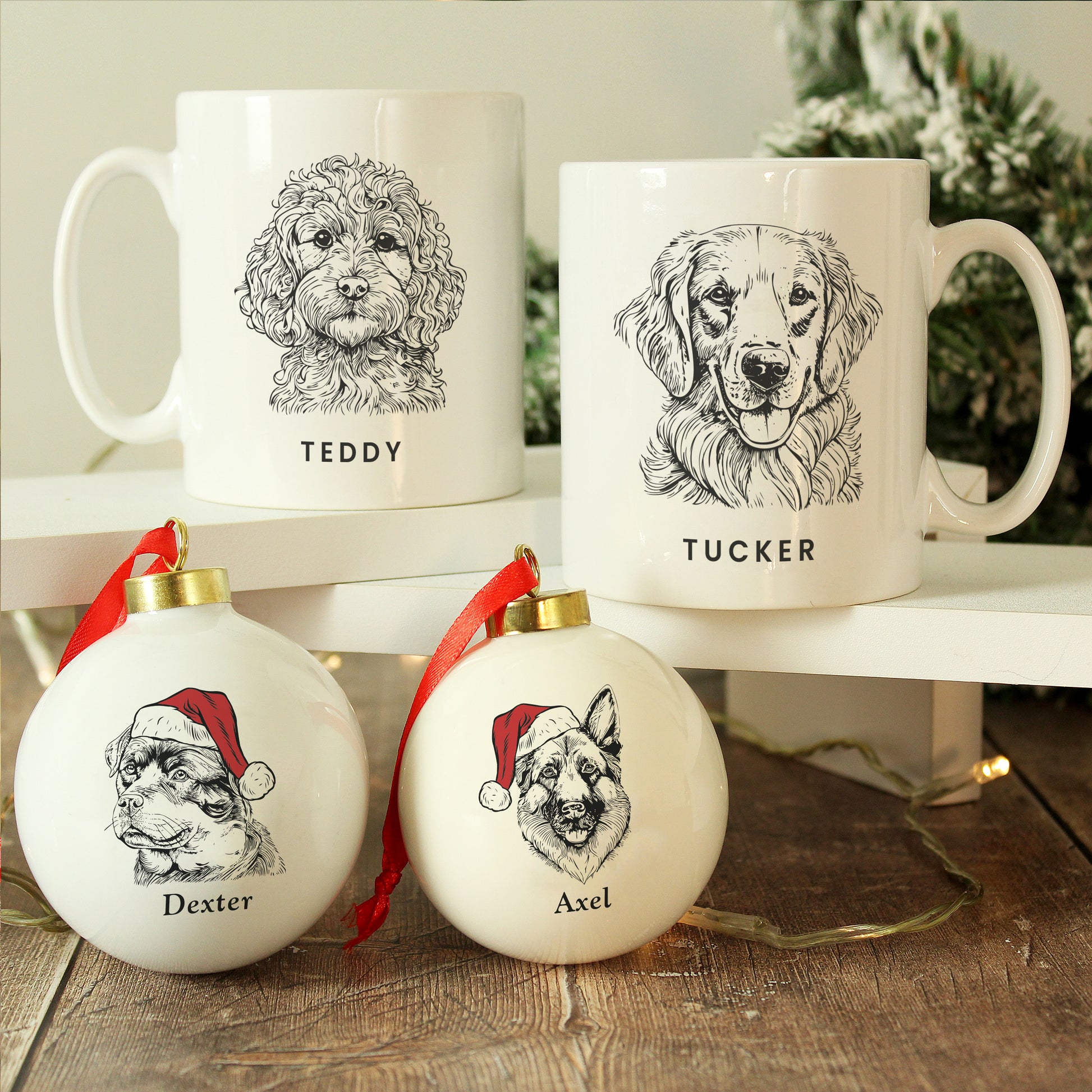 Personalised Dog Breed Christmas Bauble - MK&JD Gifts