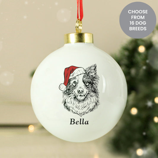 Personalised Dog Breed Christmas Bauble - MK&JD Gifts