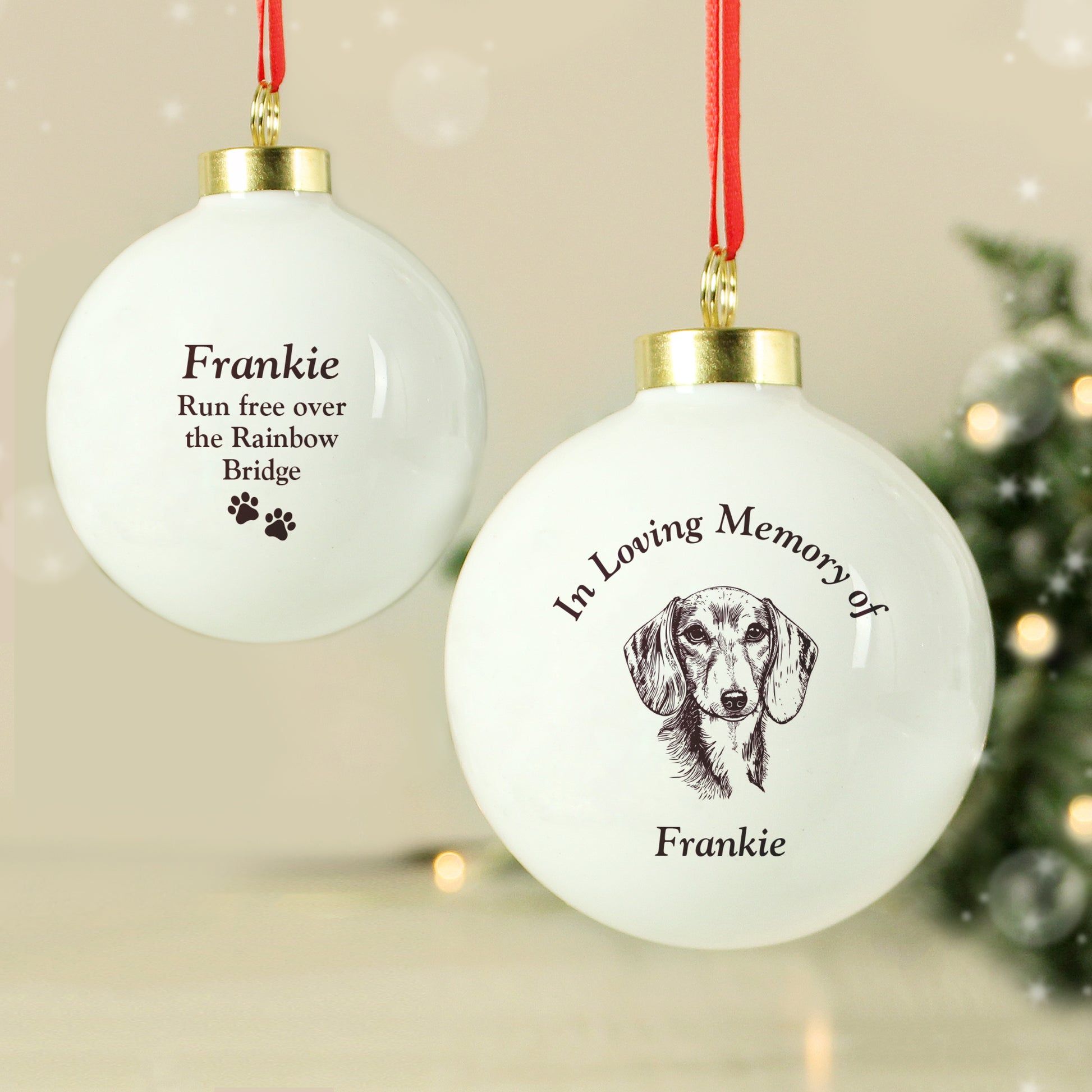 Personalised Memorial Dog Breed Bauble - MK&JD Gifts