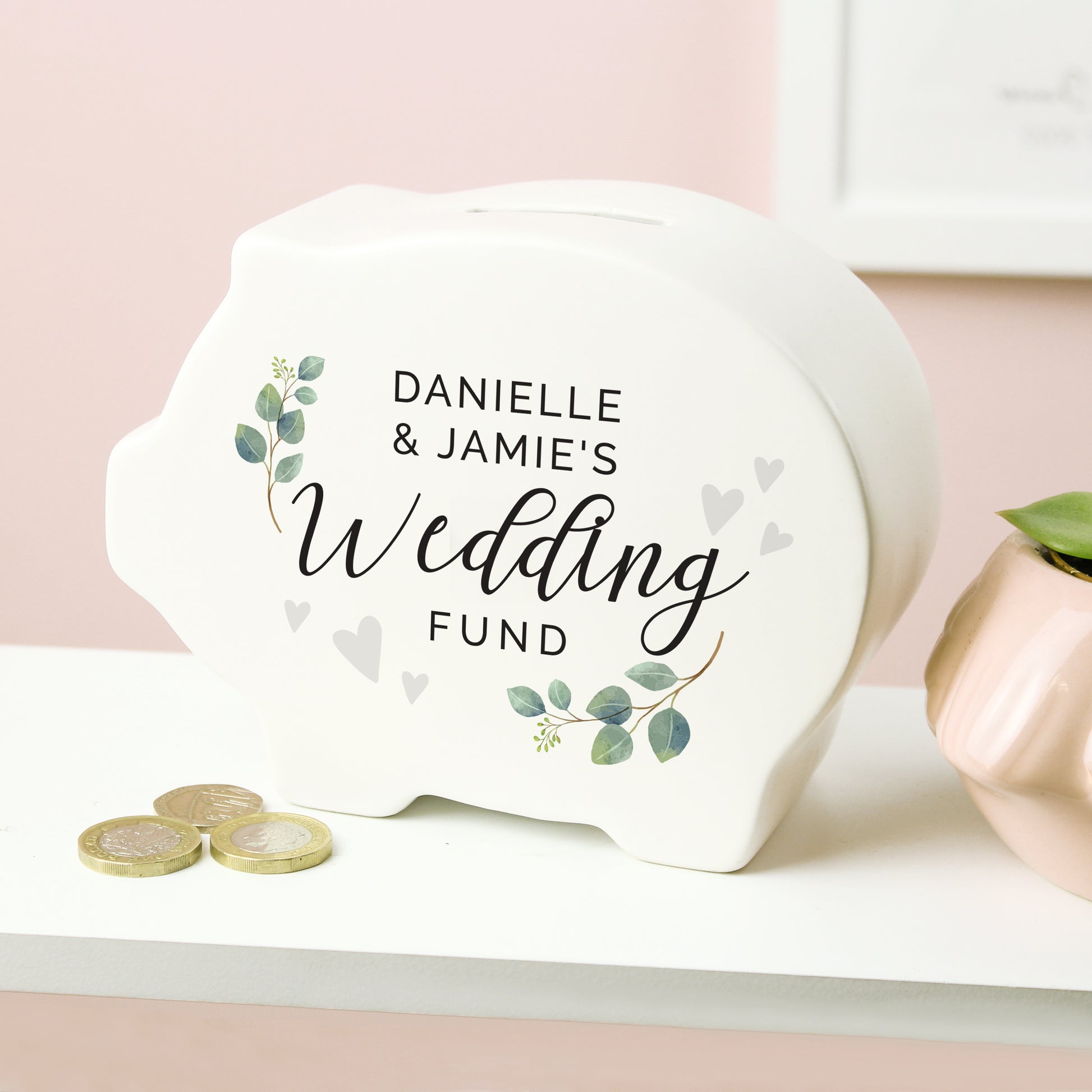 Personalised Wedding Piggy Bank - MK&JD Gifts