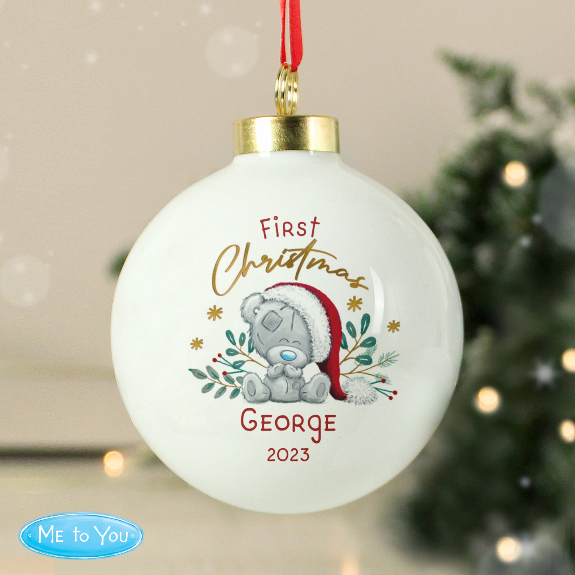 Personalised First Christmas Tiny Tatty Teddy Bauble - MK&JD Gifts