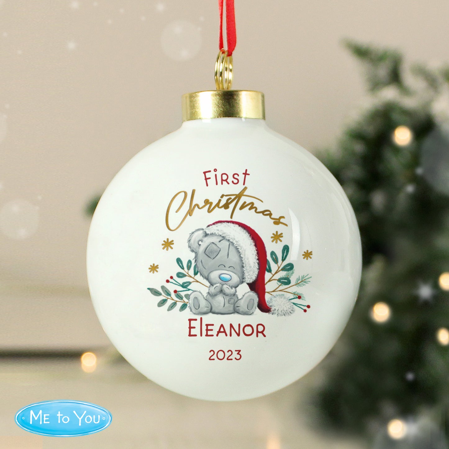 Personalised First Christmas Tiny Tatty Teddy Bauble - MK&JD Gifts