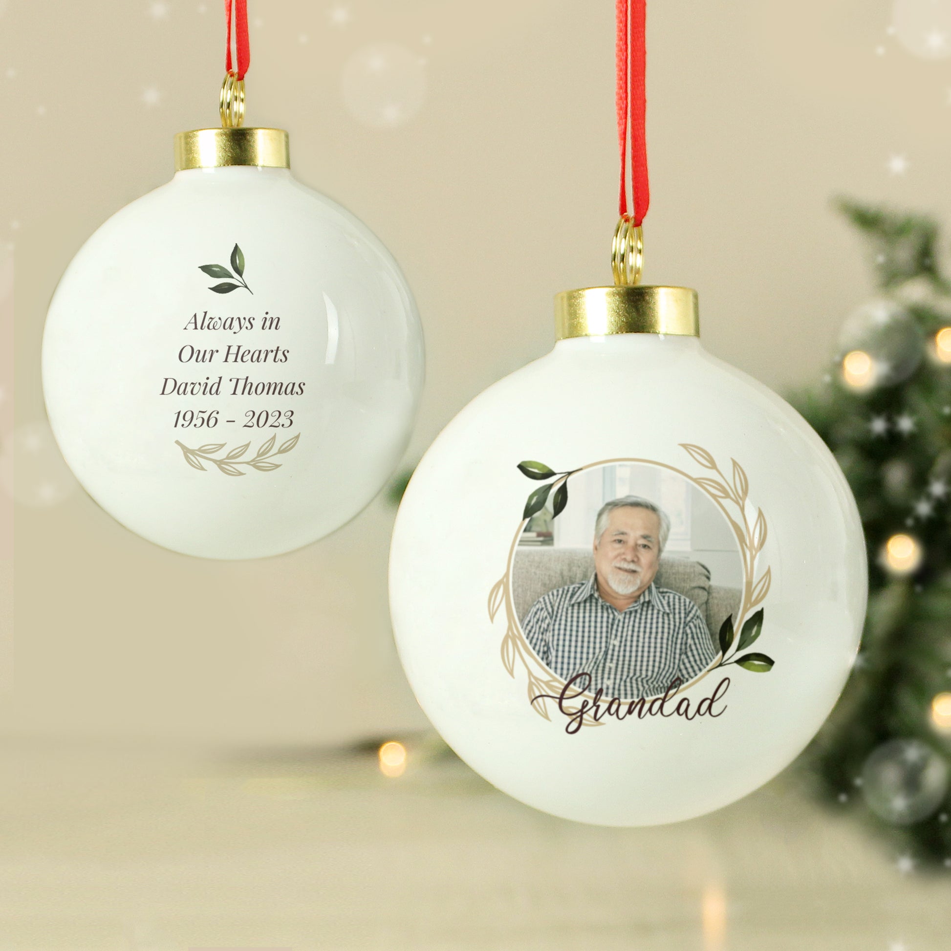 Personalised Photo Upload Memorial Bauble - MK&JD Gifts