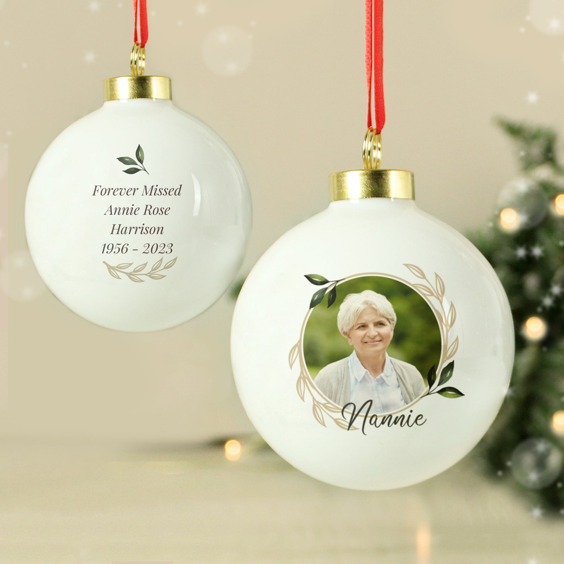 Personalised Photo Upload Memorial Bauble - MK&JD Gifts