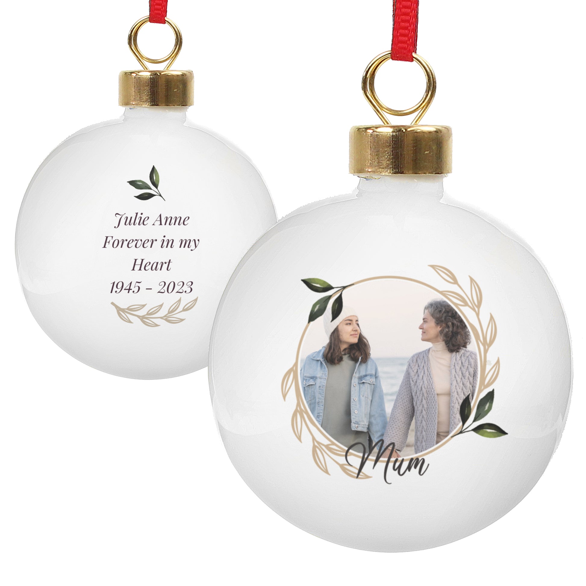 Personalised Photo Upload Memorial Bauble - MK&JD Gifts
