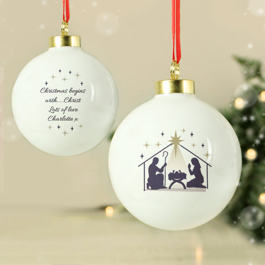 Personalised Nativity Bauble - MK&JD Gifts