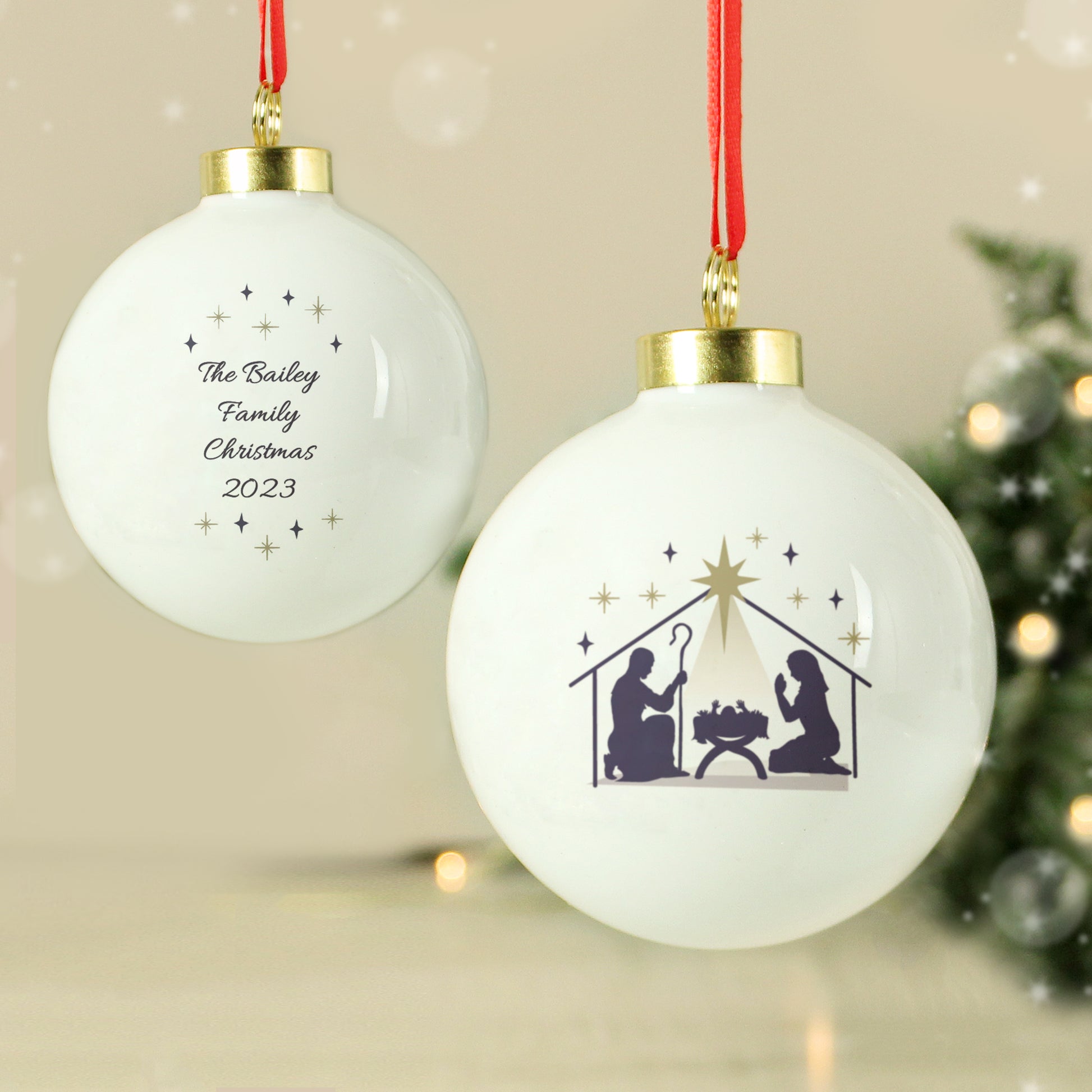 Personalised Nativity Bauble - MK&JD Gifts