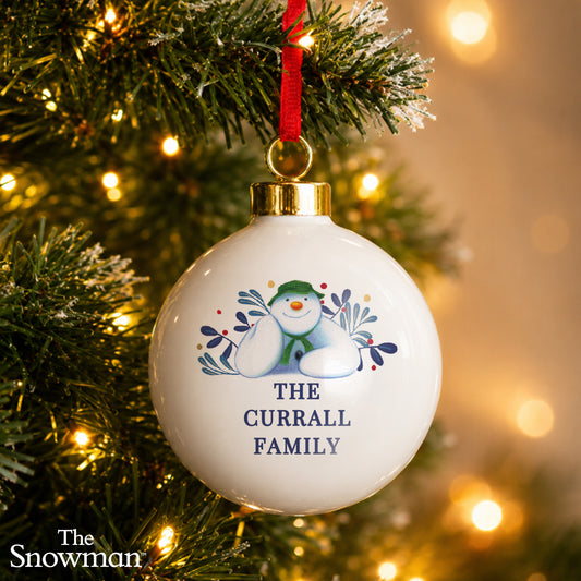 Personalised The Snowman Botanical Bauble - MK&JD Gifts