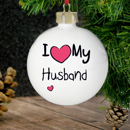 Personalised I Heart Bauble - MK&JD Gifts