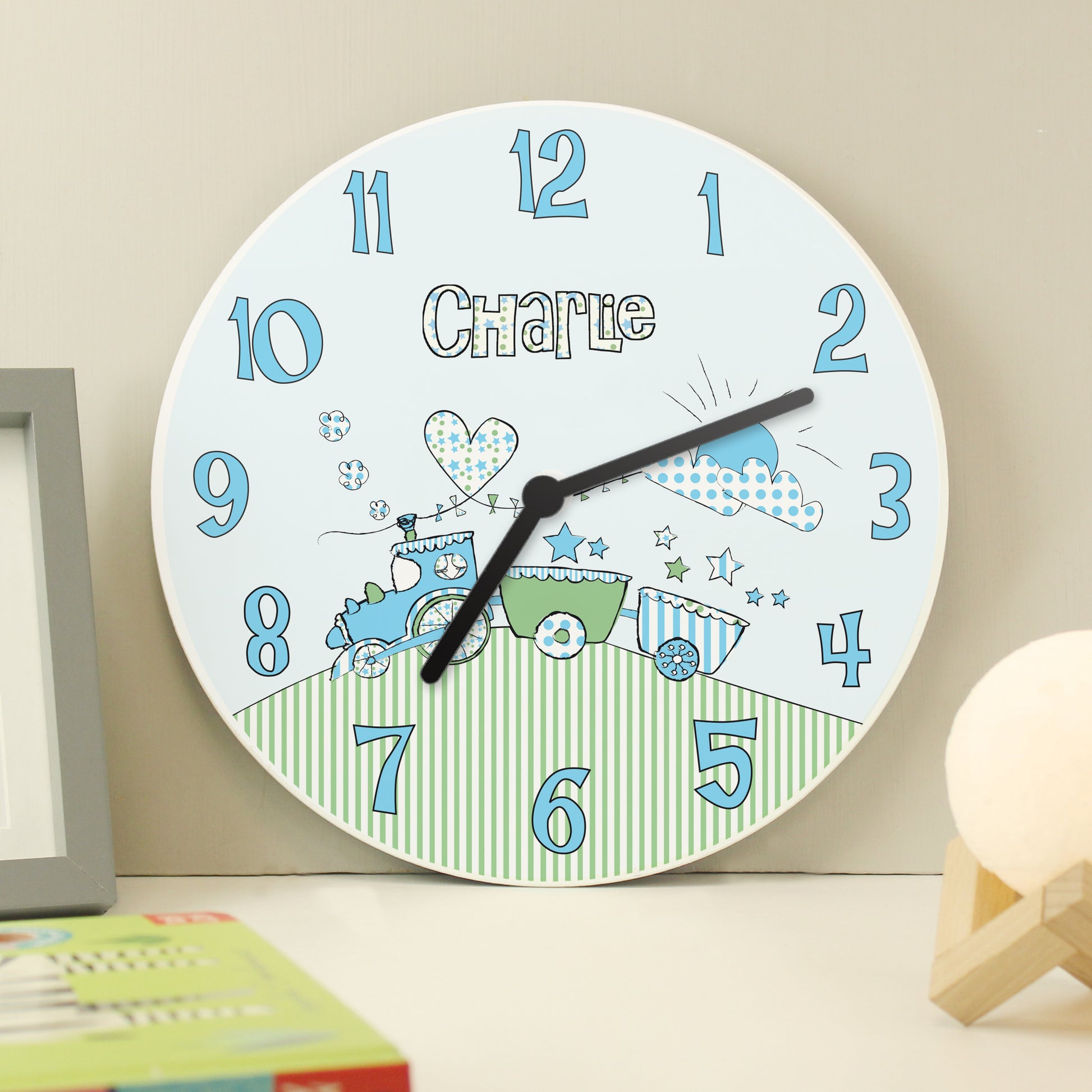 Personalised Whimsical Train Clock - MK&JD Gifts