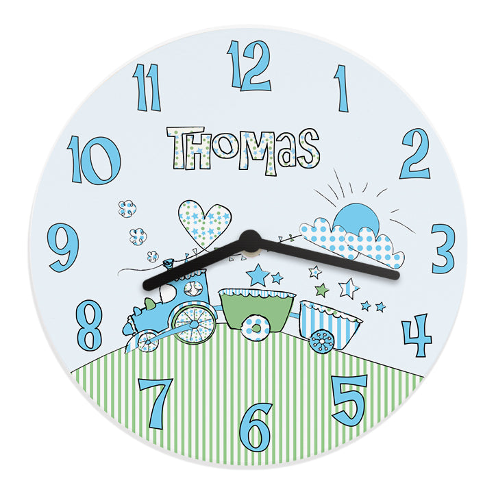 Personalised Whimsical Train Clock - MK&JD Gifts