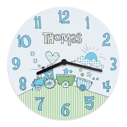Personalised Whimsical Train Clock - MK&JD Gifts