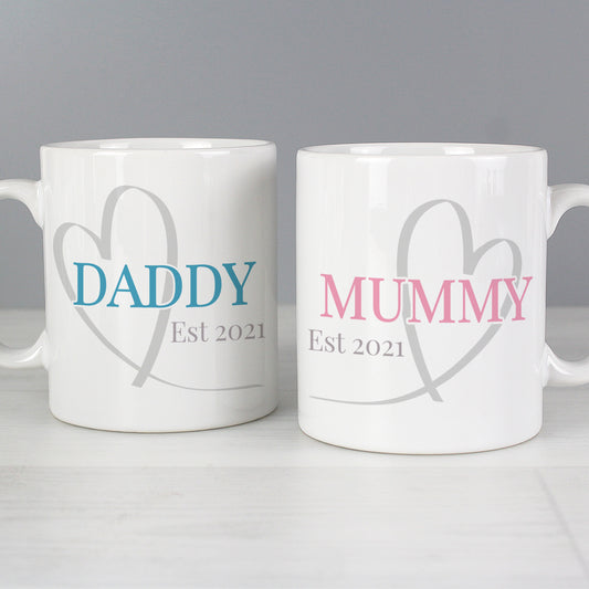 Personalised Mummy & Daddy Mug Set - MK&JD Gifts