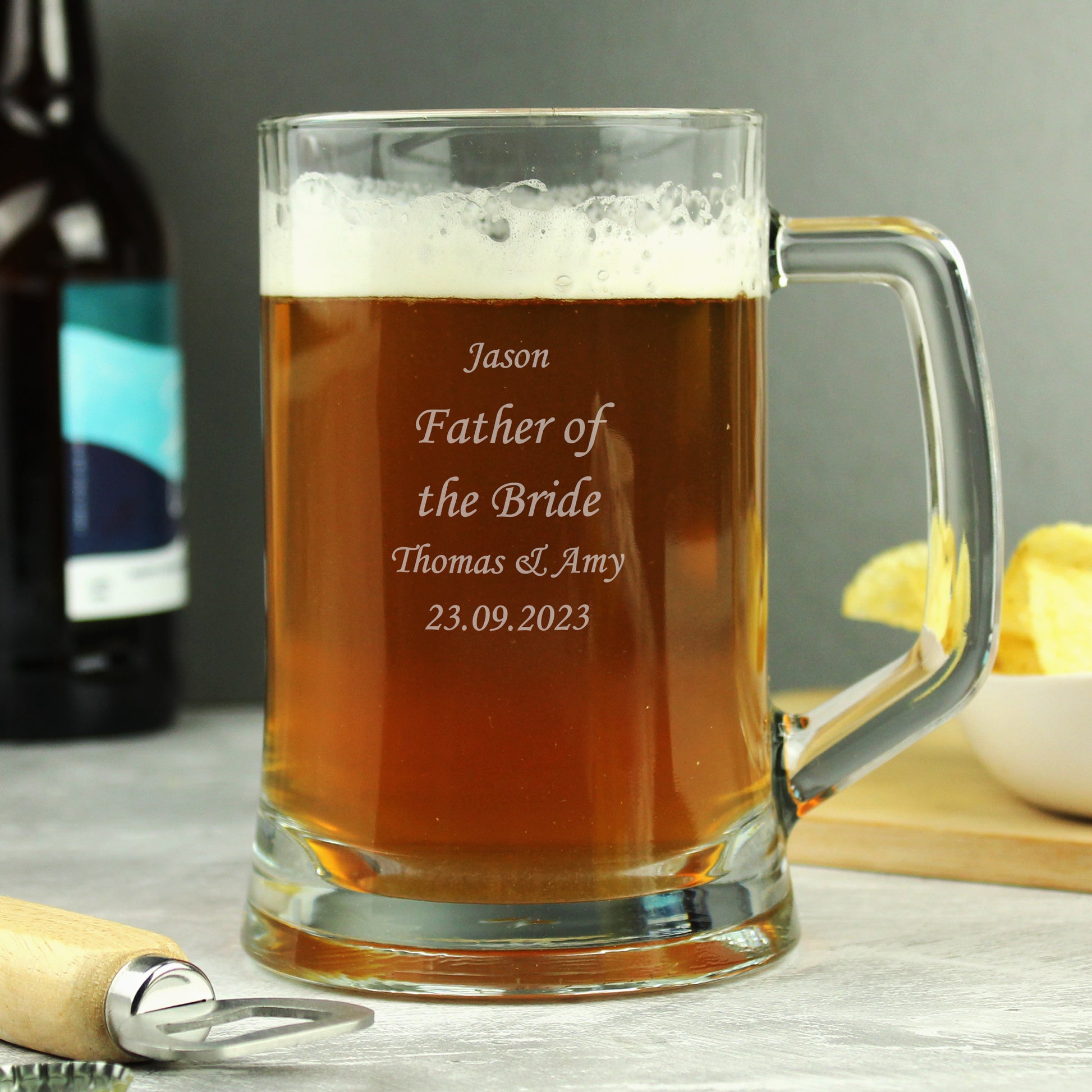 Engraved Personalised Glass Pint Stern Tankard - MK&JD Gifts