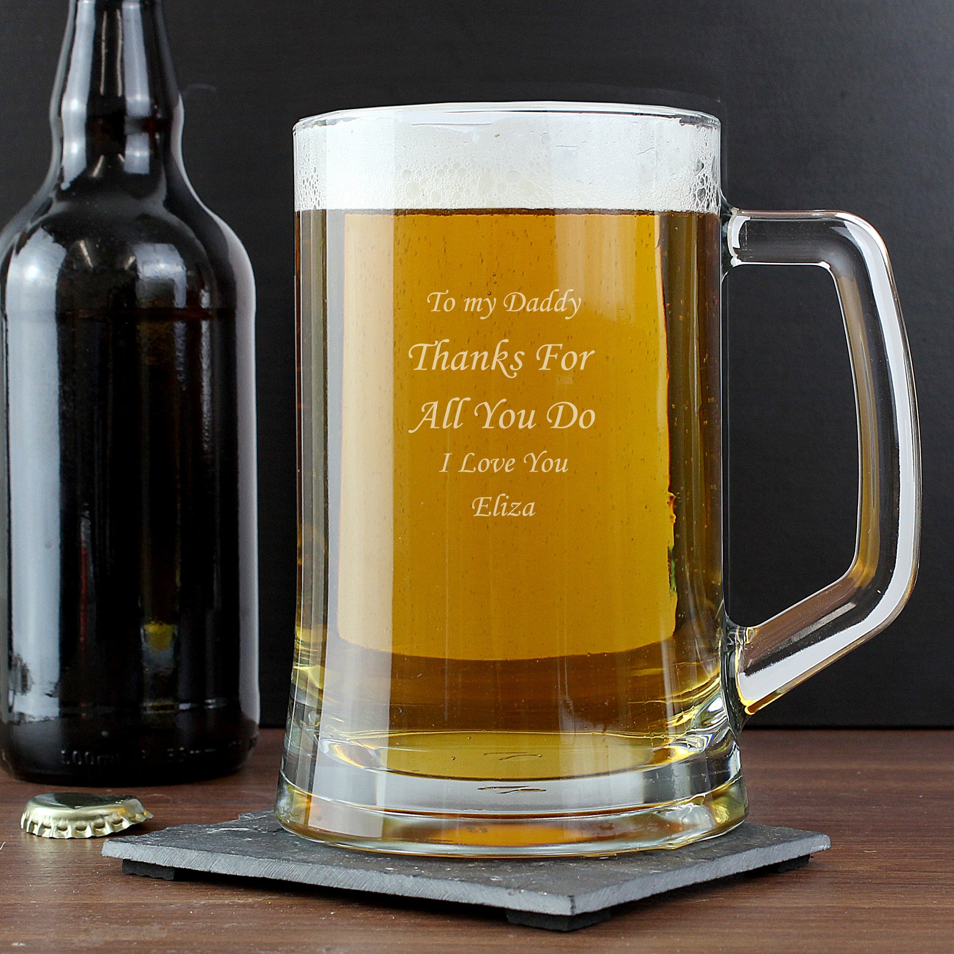 Engraved Personalised Glass Pint Stern Tankard - MK&JD Gifts