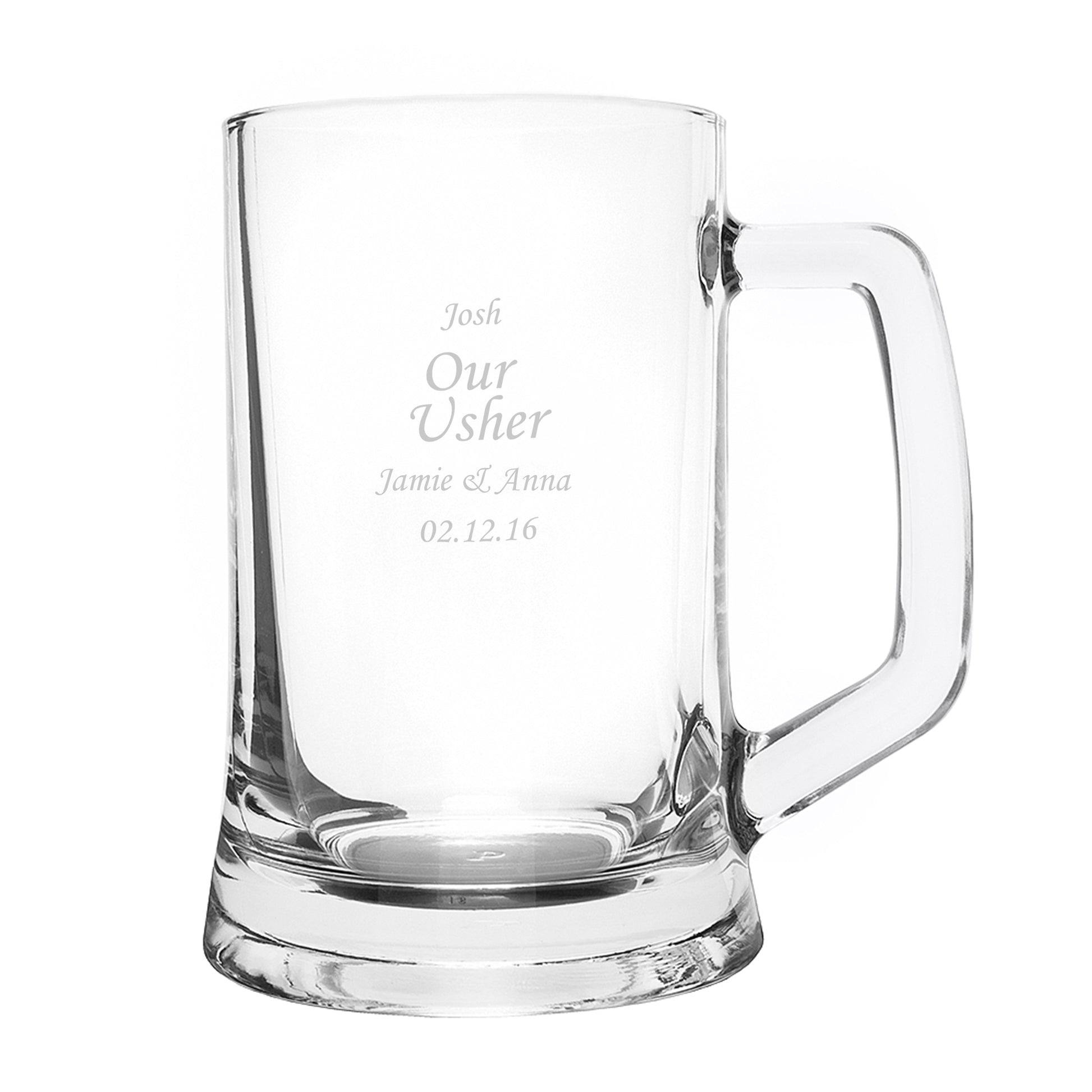 Engraved Personalised Glass Pint Stern Tankard - MK&JD Gifts