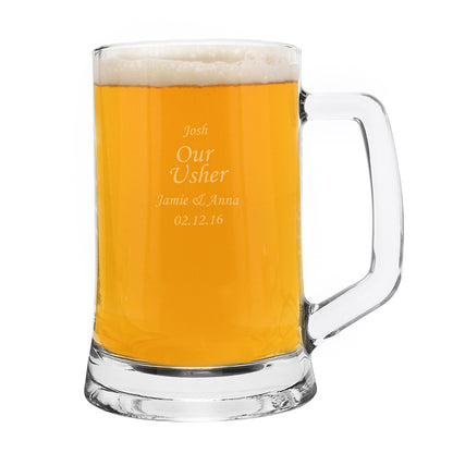 Engraved Personalised Glass Pint Stern Tankard - MK&JD Gifts