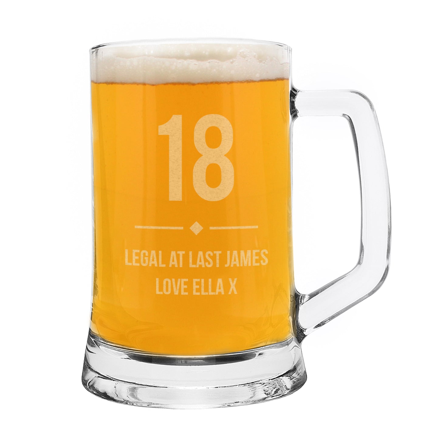 Personalised Big Age Glass Pint Stern Tankard - MK&JD Gifts