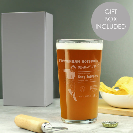 Personalised Vintage Football Supporter's Pint Glass - MK&JD Gifts