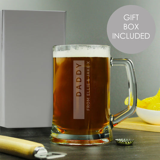 Personalised Free Text Stripe Pint Stern Tankard - MK&JD Gifts