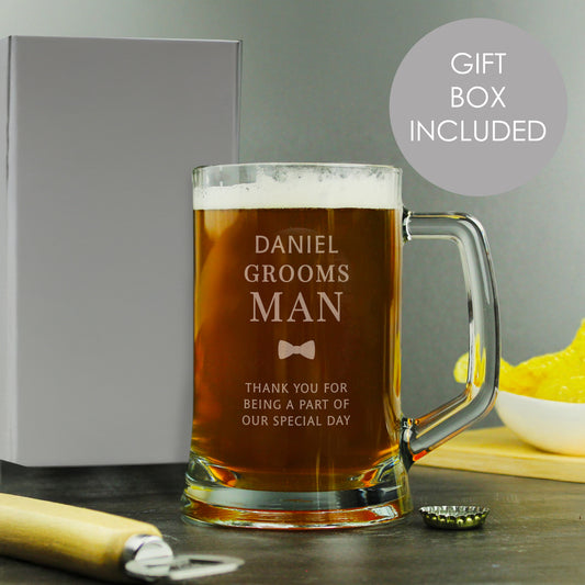 Personalised Groomsman Pint Stern Tankard - MK&JD Gifts