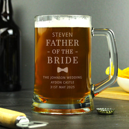 Personalised Father of the Bride Pint Stern Tankard - MK&JD Gifts