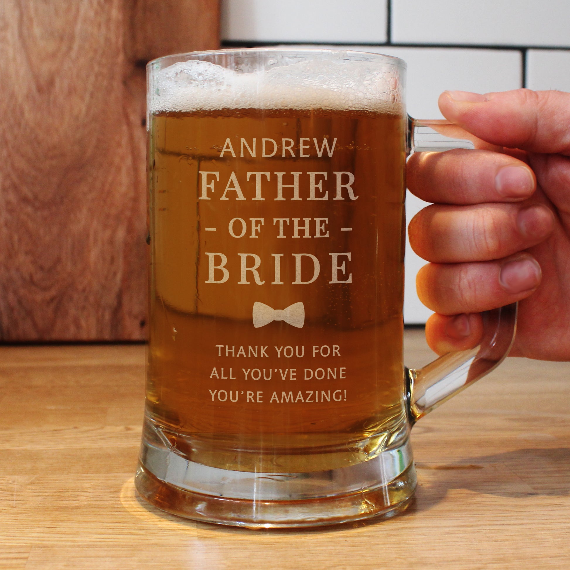 Personalised Father of the Bride Pint Stern Tankard - MK&JD Gifts