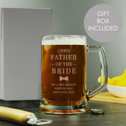 Personalised Father of the Bride Pint Stern Tankard - MK&JD Gifts