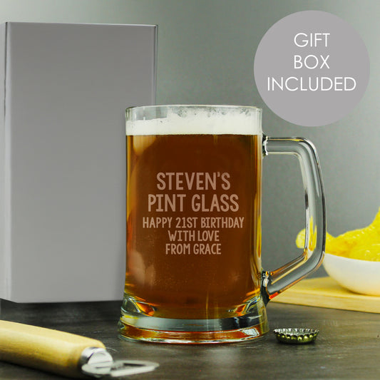 Personalised Free Text Pint Stern Tankard - MK&JD Gifts