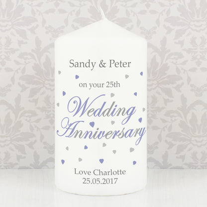 Personalised Anniversary Pillar Candle - MK&JD Gifts