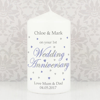 Personalised Anniversary Pillar Candle - MK&JD Gifts