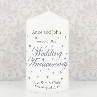 Personalised Anniversary Pillar Candle - MK&JD Gifts