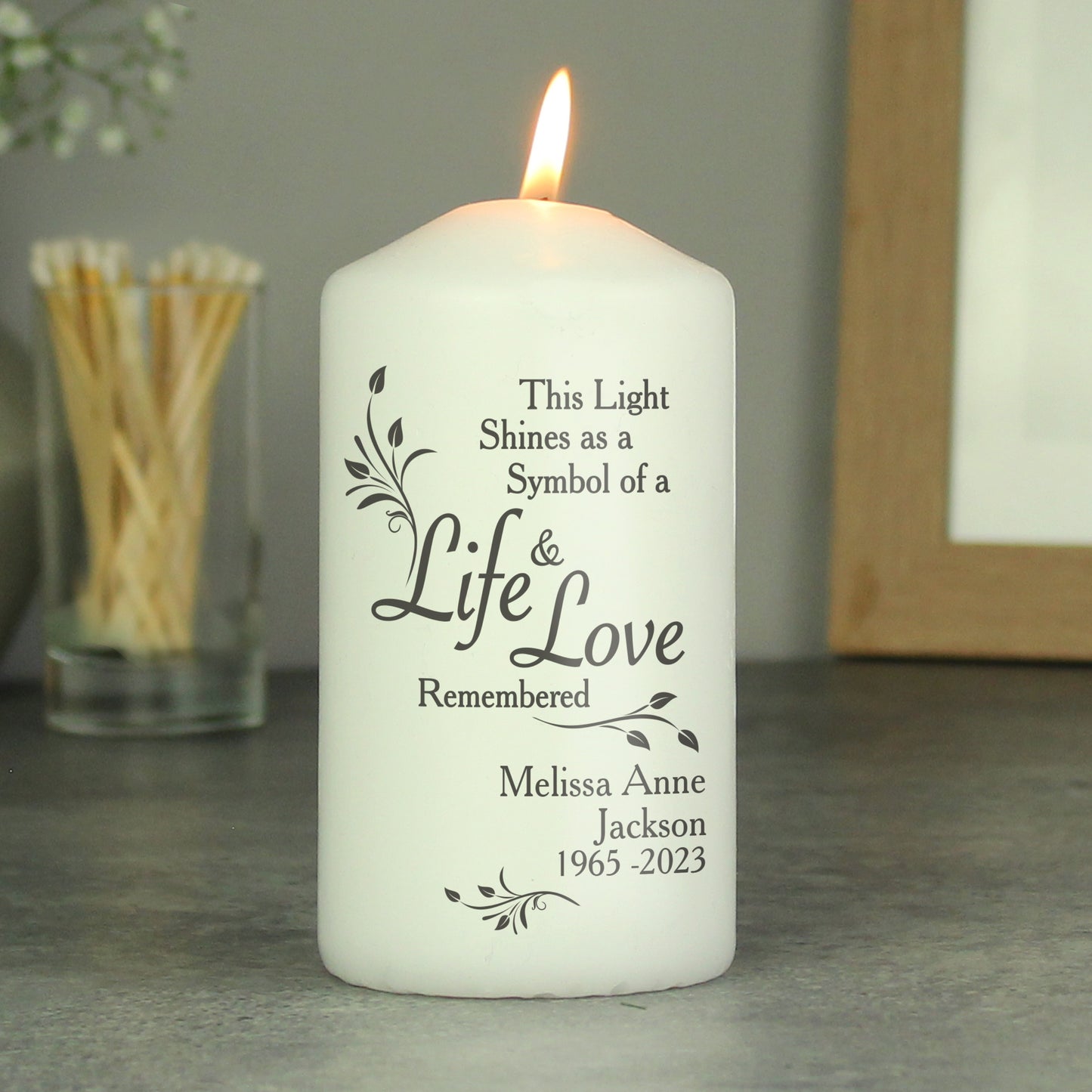 Personalised Life & Love Pillar Candle - MK&JD Gifts
