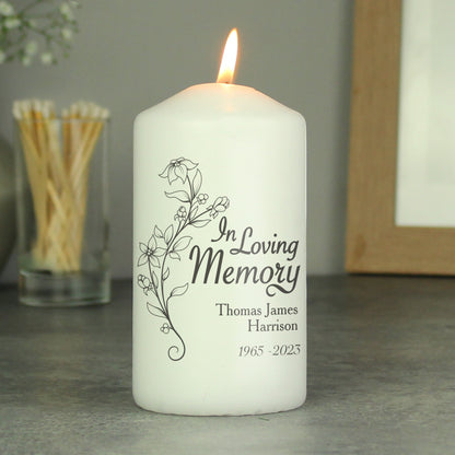 Personalised In Loving Memory Pillar Candle - MK&JD Gifts