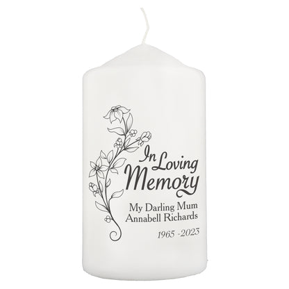 Personalised In Loving Memory Pillar Candle - MK&JD Gifts