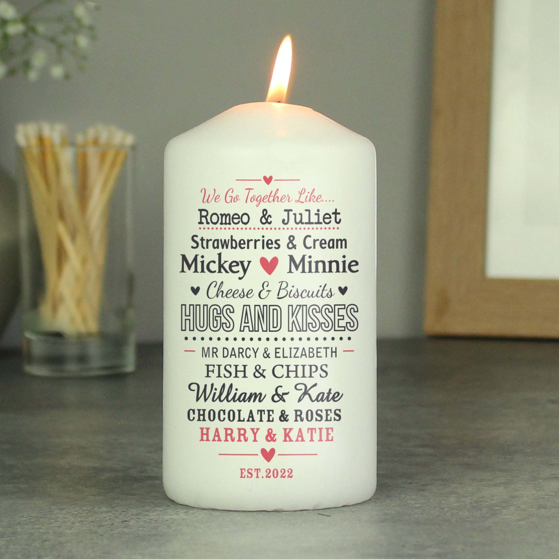 Personalised We Go Together Like.... Pillar Candle - MK&JD Gifts