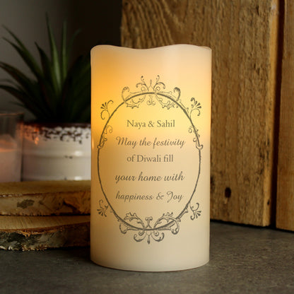 Personalised Ornate Frame LED Candle - MK&JD Gifts