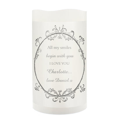 Personalised Ornate Frame LED Candle - MK&JD Gifts